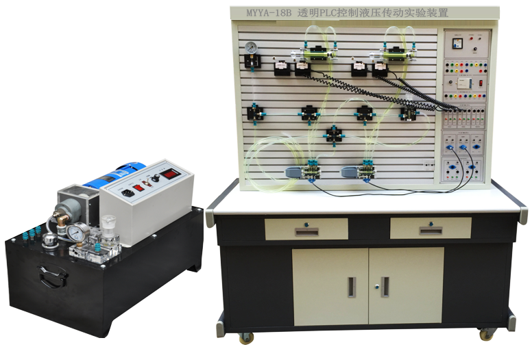 透明PLC控制液压传动实验装置(图1) 透明PLC控制液压传动实验装置(图1)